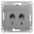 Glossa РОЗЕТКА двойная RJ11+RJ45, кат.5Е, механизм, АЛЮМИНИЙ, GSL000385, Systeme Electric 