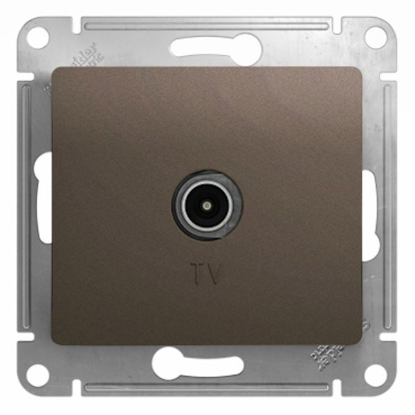 Glossa TV РОЗЕТКА проходная 4DB, ШОКОЛАД, GSL000892, Systeme Electric 
