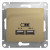 Glossa USB РОЗЕТКА A+A, 5В/2,1 А, 2х5В/1,05 А, механизм, ТИТАН, GSL000433, Systeme Electric