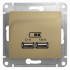 Glossa USB РОЗЕТКА A+A, 5В/2,1 А, 2х5В/1,05 А, механизм, ТИТАН, GSL000433, Systeme Electric 