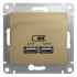 Glossa USB РОЗЕТКА A+A, 5В/2,1 А, 2х5В/1,05 А, механизм, ТИТАН, GSL000433, Systeme Electric 
