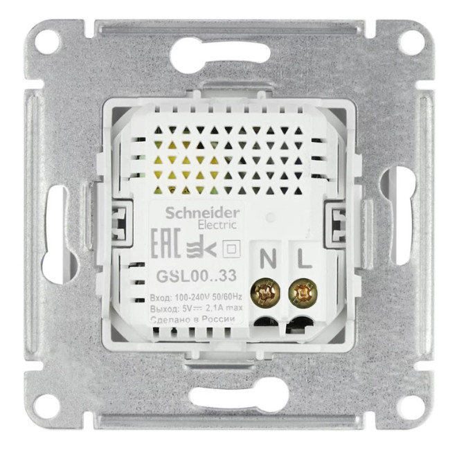 Glossa USB РОЗЕТКА A+A, 5В/2,1 А, 2х5В/1,05 А, механизм, ДЕРЕВО ДУБ, GSL000533, Systeme Electric 