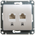 Glossa РОЗЕТКА двойная компьютерная RJ45+RJ45, кат.5Е, механизм,ПЕРЛАМУТР, GSL000685KK, Systeme Electric 