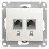 Glossa РОЗЕТКА двойная компьютерная RJ45+RJ45, кат.5Е, механизм,ПЕРЛАМУТР, GSL000685KK, Systeme Electric 