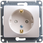 Glossa РОЗЕТКА с заземлением со шторками, 16А, механизм, ПЕРЛАМУТР, GSL000645, Systeme Electric 