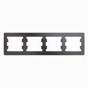 Glossa Рамка на 4 поста, горизонтальная, ГРАФИТ, GSL001304, Systeme Electric
