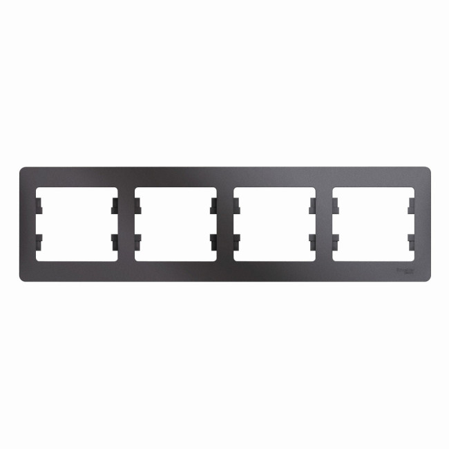 Glossa Рамка на 4 поста, горизонтальная, ГРАФИТ, GSL001304, Systeme Electric 