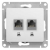 Glossa РОЗЕТКА двойная компьютерная RJ45+RJ45, кат.5Е, механизм, БЕЛЫЙ, GSL000185KK, Systeme Electric