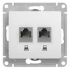 Glossa РОЗЕТКА двойная компьютерная RJ45+RJ45, кат.5Е, механизм, БЕЛЫЙ, GSL000185KK, Systeme Electric 