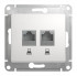 Glossa РОЗЕТКА двойная компьютерная RJ45+RJ45, кат.5Е, механизм, БЕЛЫЙ, GSL000185KK, Systeme Electric 