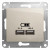 Glossa USB РОЗЕТКА A+A, 5В/2,1 А, 2х5В/1,05 А, механизм, МОЛОЧНЫЙ, GSL000933, Systeme Electric