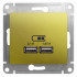 Glossa USB РОЗЕТКА A+A, 5В/2,1 А, 2х5В/1,05 А, механизм, ФИСТАШКОВЫЙ, GSL001033, Systeme Electric 