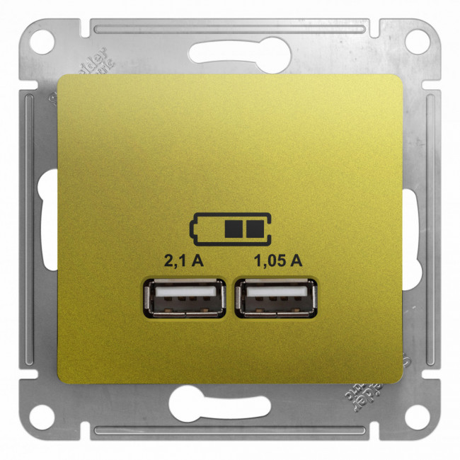 Glossa USB РОЗЕТКА A+A, 5В/2,1 А, 2х5В/1,05 А, механизм, ФИСТАШКОВЫЙ, GSL001033, Systeme Electric Glossa USB РОЗЕТКА A+A, 5В/2,1 А, 2х5В/1,05 А, механизм, ФИСТАШКОВЫЙ, GSL001033, Systeme Electric