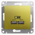 Glossa USB РОЗЕТКА A+A, 5В/2,1 А, 2х5В/1,05 А, механизм, ФИСТАШКОВЫЙ, GSL001033, Systeme Electric 
