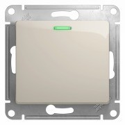 Glossa 1-клавишный ВЫКЛЮЧАТЕЛЬ с подсветкой,схема 1а,10AX, механизм, МОЛОЧНЫЙ, GSL000913, Systeme Electric 