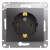 Glossa РОЗЕТКА с заземлением,16А, 250В, механизм, ГРАФИТ, GSL001343, Systeme Electric