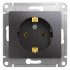 Glossa РОЗЕТКА с заземлением,16А, 250В, механизм, ГРАФИТ, GSL001343, Systeme Electric 