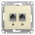 Glossa РОЗЕТКА двойная компьютерная RJ45+RJ45, кат.5Е, механизм, БЕЖЕВЫЙ, GSL000285KK, Systeme Electric 