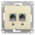 Glossa РОЗЕТКА двойная компьютерная RJ45+RJ45, кат.5Е, механизм, БЕЖЕВЫЙ, GSL000285KK, Systeme Electric 