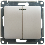 Glossa 2-клавишный ВЫКЛЮЧАТЕЛЬ с подсветкой, схема 5а, 10АХ, механизм, ПЕРЛАМУТР, GSL000653, Systeme Electric