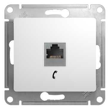 Glossa РОЗЕТКА телефонная RJ11, механизм, БЕЛЫЙ, GSL000181T, Systeme Electric 