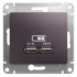 Glossa USB РОЗЕТКА A+A, 5В/2,1 А, 2х5В/1,05 А, механизм, СИРЕНЕВЫЙ ТУМАН, GSL001433, Systeme Electric 