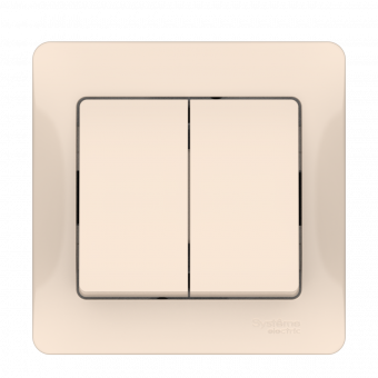 GLOSSA 2-клавишный ВЫКЛЮЧАТЕЛЬ, сх.5, 10АХ, в сборе, быстрозажим. клем., БЕЖЕВЫЙ, GSL000252S
