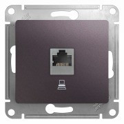 Glossa РОЗЕТКА компьютерная RJ45 кат.5Е, механизм, СИРЕНЕВЫЙ ТУМАН, GSL001481K, Systeme Electric 